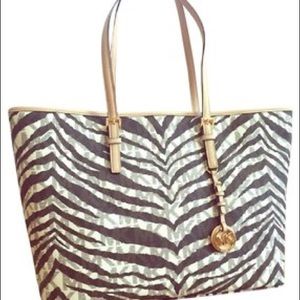 Michael Kors Zebra Print Large Tote Bag